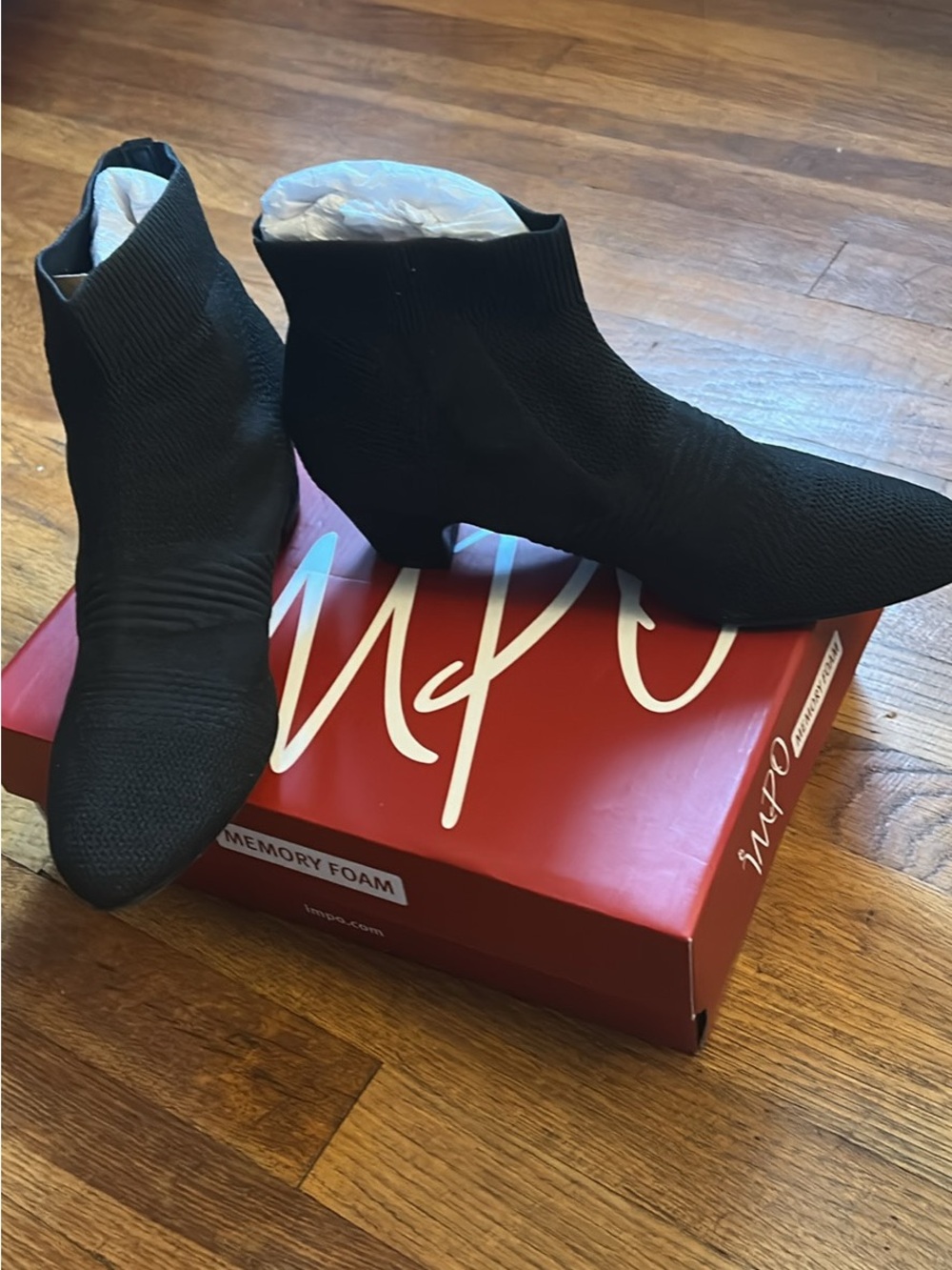 Impo Black Knit Sock Ankle Booties